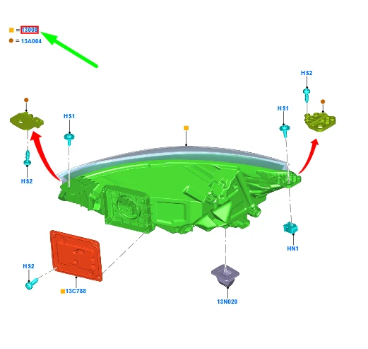 FORD FOCUS MK4 Front Right Headlight LHD 2305740 JX7B-13E014-AE  