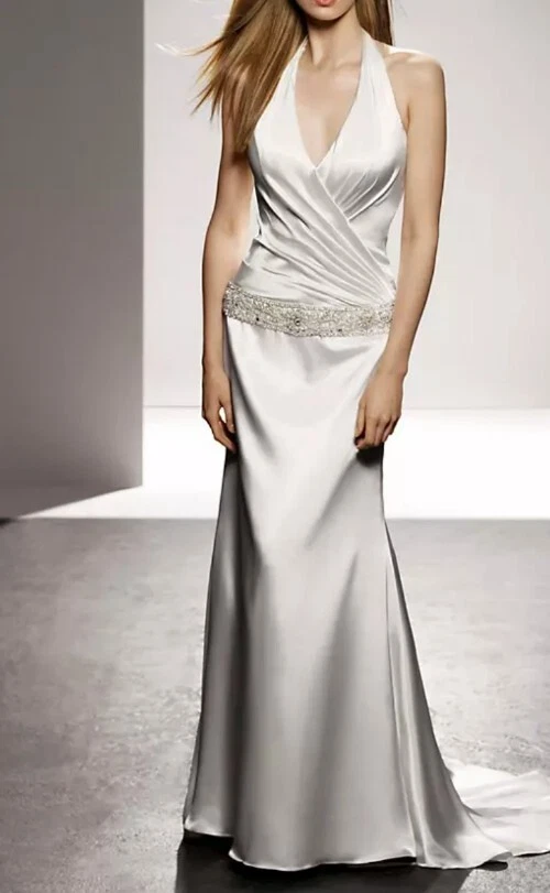 galina signature halter wedding dress Polyester Neck Dresses for sale Ball gown