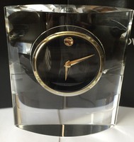Movado Museum Dial Crystal Clock, Item Mcl000200m, Engraved Free, In Box Movado Museum Dial Crystal Clock, Item Mcl000200m, Engraved Free, In Box