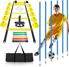 Haootadiy Soccer Agility Training Poles Equipment Adjustable Soccer Equipment