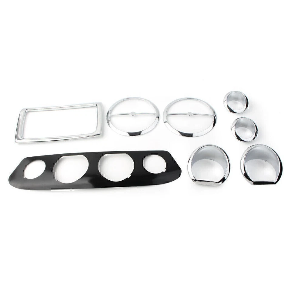 8pc Chrome Gauge Bezel Trim Mount Plate For Harley Touring Electra Glide 2014-up Foto 2 de 4