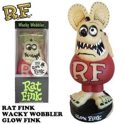 Rat Fink Bobbing Head Figure GLOW Rat Fink #2d31fa
