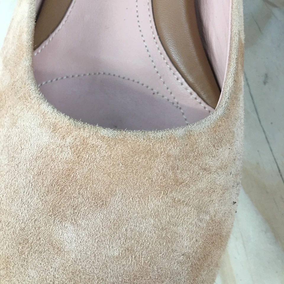 Tacones bajos cómodos Taryn Rose Pump para mujer 10 B rosa gamuza cuero demi cuña Foto 4 de 4