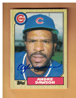 Andre Dawson AUTOGRAPHED 1987 TOPPS TRADED BASEBALL CARD SIGNED CHICAGO CUBS
