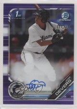 2019 Bowman Chrome Prospects Purple Refractor /250 Jose Devers #CPA-JD Auto p7m