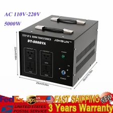 5000w Step Up/ Down Heavy Duty Electrical Power Voltage Converter Transformer US