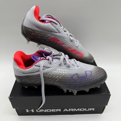 Under Armour UA W Blur Smoke MC Gray Football Cleats - Women's Size 8