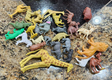 Vintage Animals Assorted Mixed Lot of 26 Plastic Toys 1970s