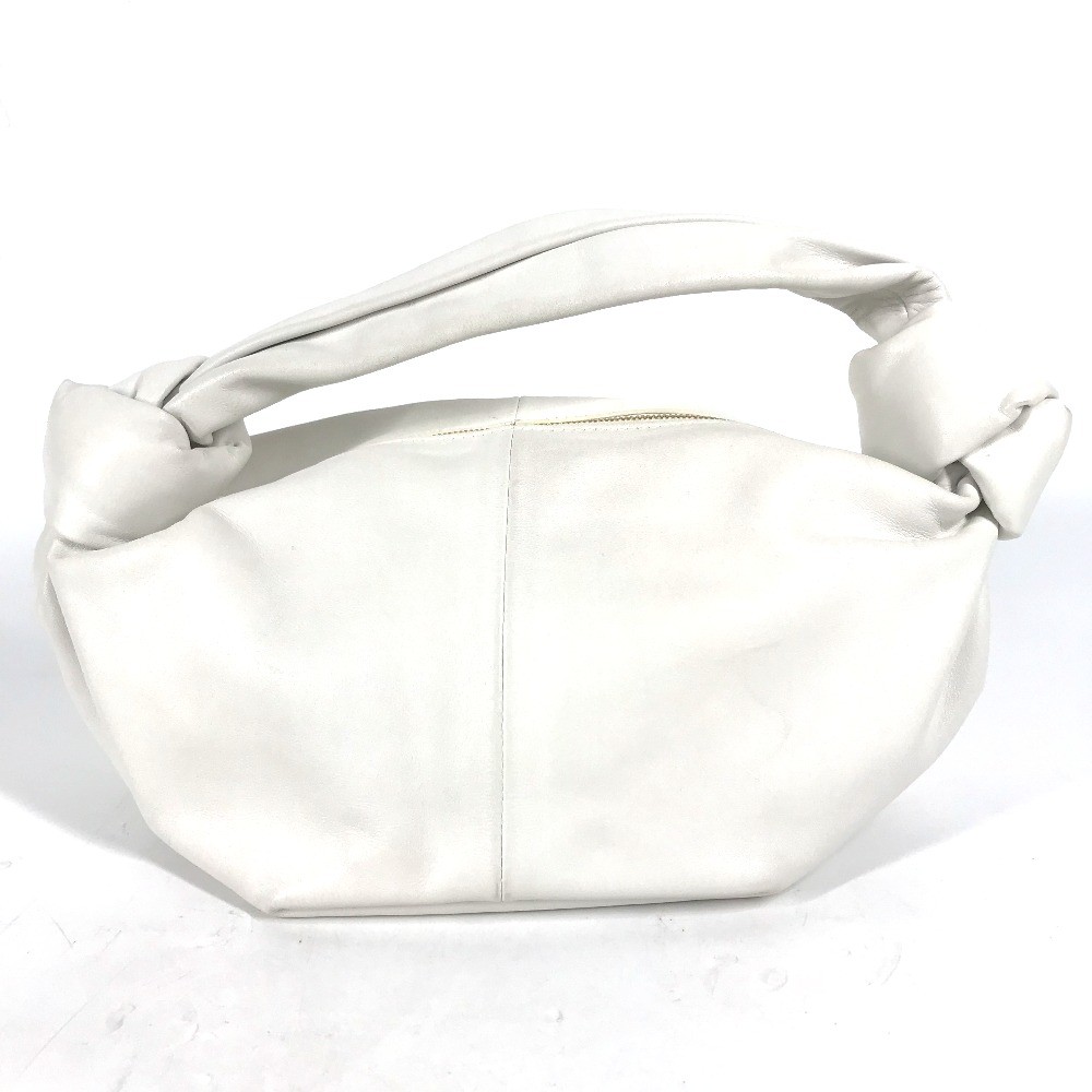BOTTEGA VENETA Pouch Double knot mini Hand Bag Leather White