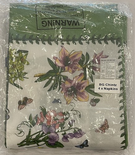 BRAND NEW Set Of 4 PORTMEIRION Napkins 18 X 18 Botanic Garden Chintz Pimpernel - Picture 6 of 6