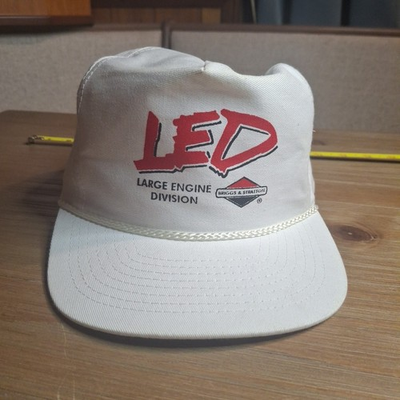 #ad Vintage Briggs amp; Stratton Large Engine Div White Snap Back One Size Trucker Hat $24.99