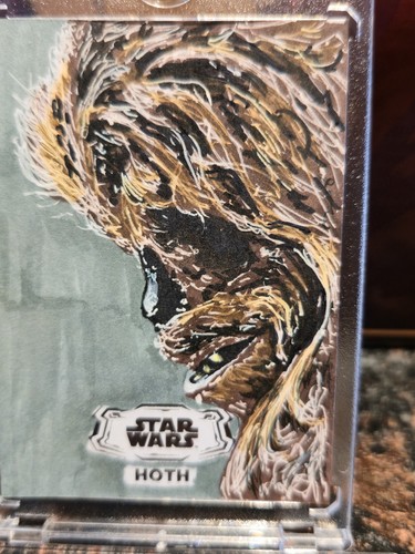 2024 Topps Star Wars Hyperspace 1/1 Art Sketch Chewbacca Hoth David Willingham - Picture 2 of 4