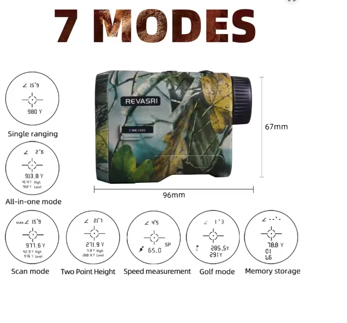 DT Hunting Rangefinder, 1000 Meters 6.5 X Laser Range Finder, USB Charging - Image 2 of 4