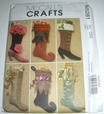 McCall's M5261 Christmas Stockings Fancy Elf Victorian Boot Traditional Uncut