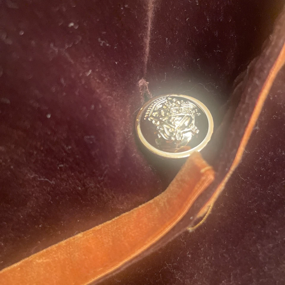 Chaqueta Estilo Fumar Terciopelo Marrón/Naranja De Colección Bolsillo Interior Sedoso Talla S/M Foto 2 de 4