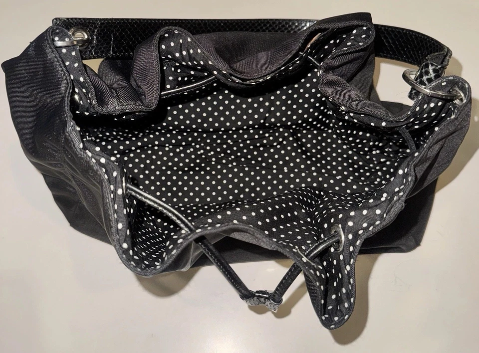 Bolso de Hombro Hobo de Nailon Maddie Negro Kate Spade Cuero Cierre Cinchado de Colección Foto 4 de 4