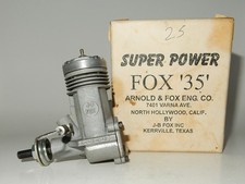 RARE - SUPER POWER JB FOX 35 by CHARLIE BRUCE CONTROL LINE MODEL AIRPLANE ENGINE