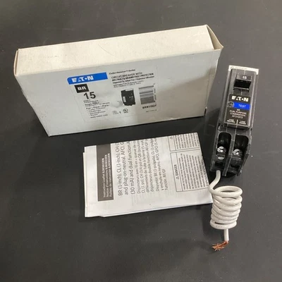 EATON / CUTLER HAMMER Eaton BRN115DF 15 Amp Single Pole 120V Combination Circuit Breaker New