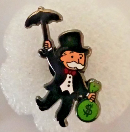 MR. MONOPOLY-ENAMEL PIN-2 OR MORE PINS SHIPPING $5.49-SPEND $20 SHIPPING IS FREE