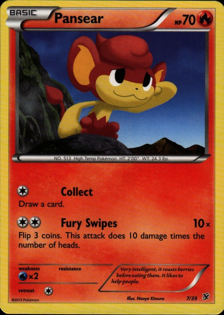 Pokemon TCG Card Pansear Common Fire Normal Kalos Starter Set KSS 7/39 Naoyo Ki