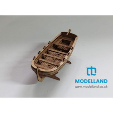 Wood Model Rowing Boat Lifeboat 84mm Scale 1/72