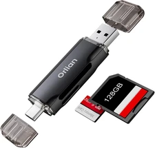 USB 3.0 SD Card Reader,Dual Slots USB 3.0 Type C to Micro SD Card Adapter, Memor