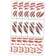 Halloween Scar Scab,15 Sheets Waterproof Temporary Tattoos Sticker