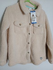 Roxy Girls Sherpa Fleece Shirt Jacket, Beige size Lg winter 14/16.