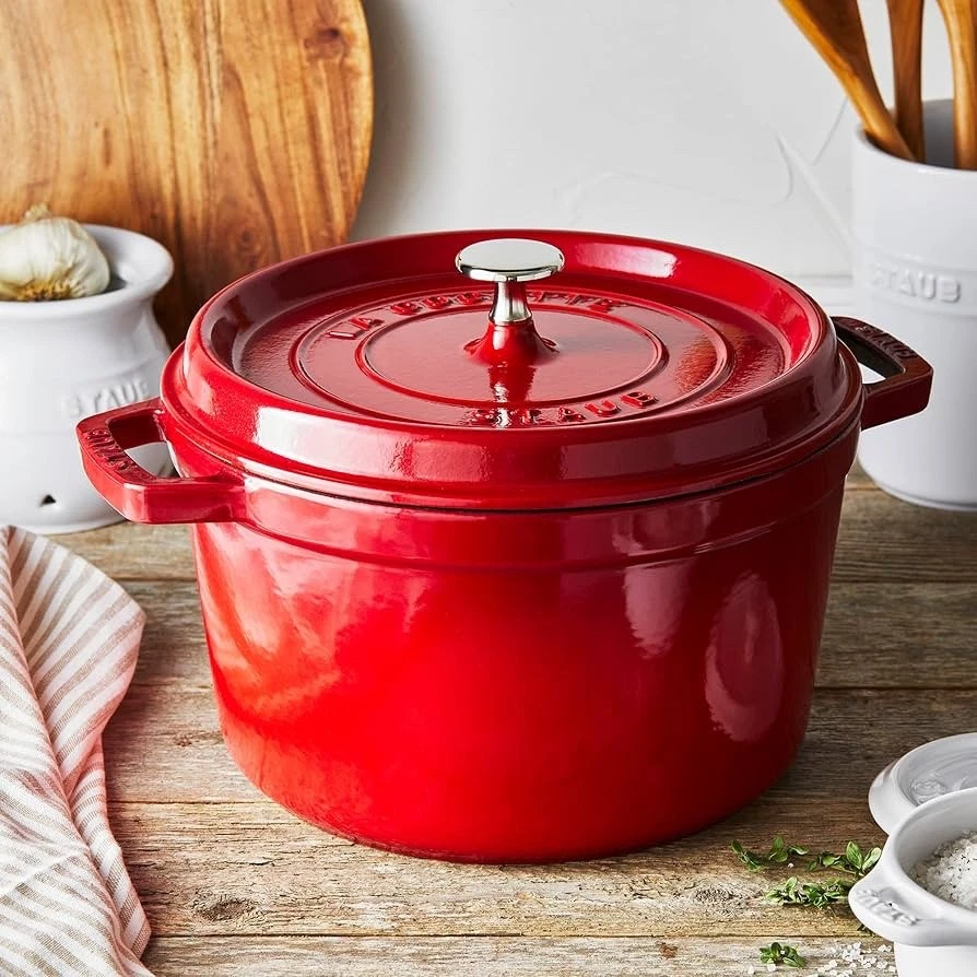 NEW Staub Deep Cocotte Cast Iron Dutch Oven Cherry Cherry Red France 5 QT 5QT
Opens in a new window