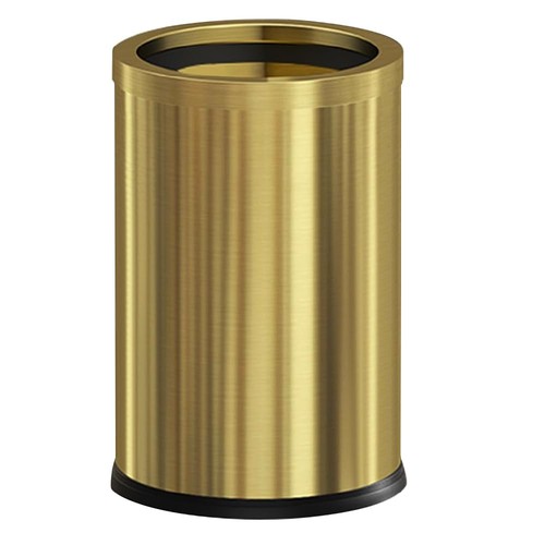 2.4 Gallon Elegant Round Trash Can,Open Top Waste Basket,Removable,Brushed St...