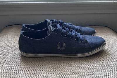 Fred Perry Kingston Twill Black Canvas Casual Street Style Shoes Men s 10.5