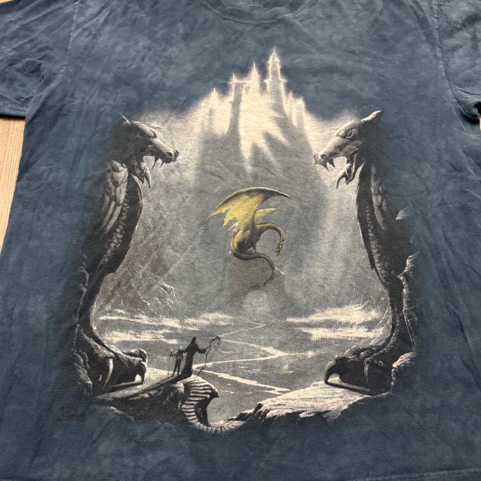 The Mountain Dragon Fantasy Castle Wizard Tie Dye T Shirt thumbnail 5