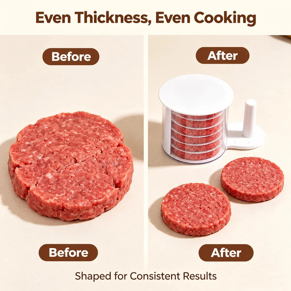 Prensa de hamburguesas de plástico para hacer hamburguesas molde prensa de carne rellena para herramienta de barbacoa