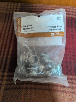 10pc Sigma Electric 45650 ProConnex NM/SE Clamp Cable Connector