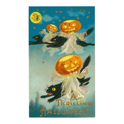 12 Halloween Postcards Reproduction VTG Antique Junk Journal Ephemera Pumpkins - Picture 10 of 13