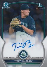 Teddy McGraw 2023 Bowman Chrome Draft Autograph Card CDATM Mariners #16 Prospect