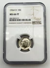 1964-D Roosevelt Silver Dime 10C NGC MS66 FT Full Torch Gem US 90% Coin BM1