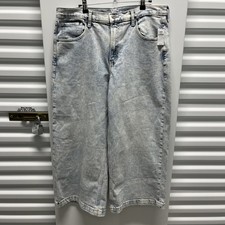 NWT Gap Womens High Rise Stride Ankle Wide Leg Jeans Light Wash Size 33/16s
