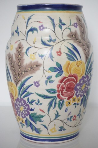 Poole Pottery Red Earthenware Art Deco Pattern ZW Vase - Ruth Pavely - c.1926-30 - Picture 2 of 15