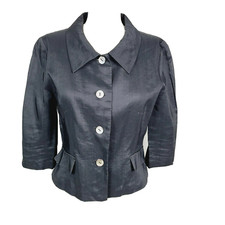 Vintage Tomorrowland Ballsey Evening Jacket Xs Black Button-front 3/4 Sleeve