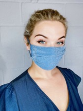 Soft Organic Cotton Washable Breathable Reusable Face Mask Medium Large x 2 UK