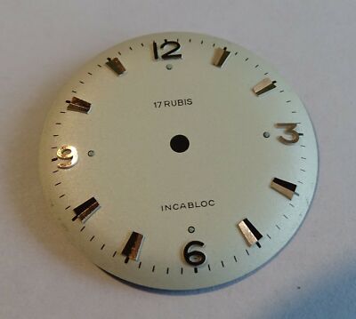 Cadran De Montre Pour Calibre JEJ 23D BOMBER 17 Rubis - Incabloc - Horlogerie - Neuf