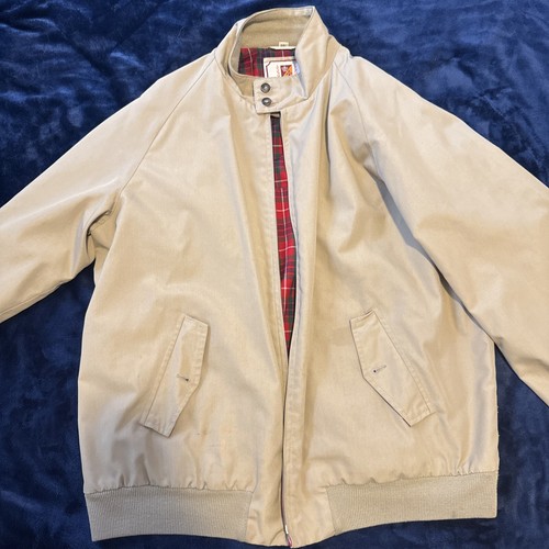 Vintage Baracuta G9 Jacket Mens Size 48 Long Classic Beige Plaid Lined