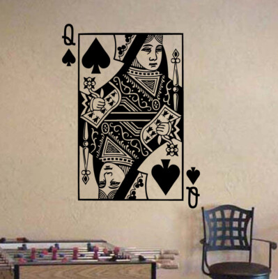 Queen of Spades Playing Card Poker Blackjack Vinyl Wall Sticker Decal