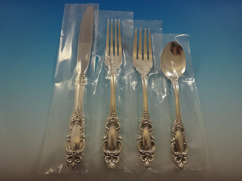 Conjunto de Talheres de Prata Esterlina Grand Duchess by Towle 12 Serviço 63 Peças - Imagem 3 de 4