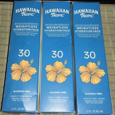 3 Hawaiian Tropic Face Weightless Hydration SPF30 Water Sunscreen Mist 2.1 Oz