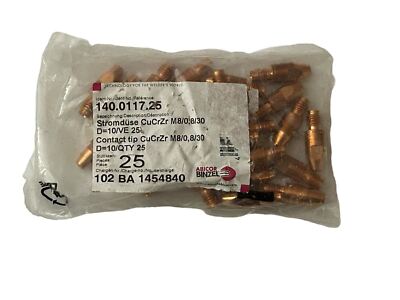 ABICOR BINZEL 140.0117.25 Contact Tip M8/0,8/30 - 25Pcs - New