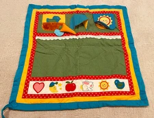 Vintage Playskool Colorful Infant Baby Blanket Activity Play Mat Fold N Go Toy