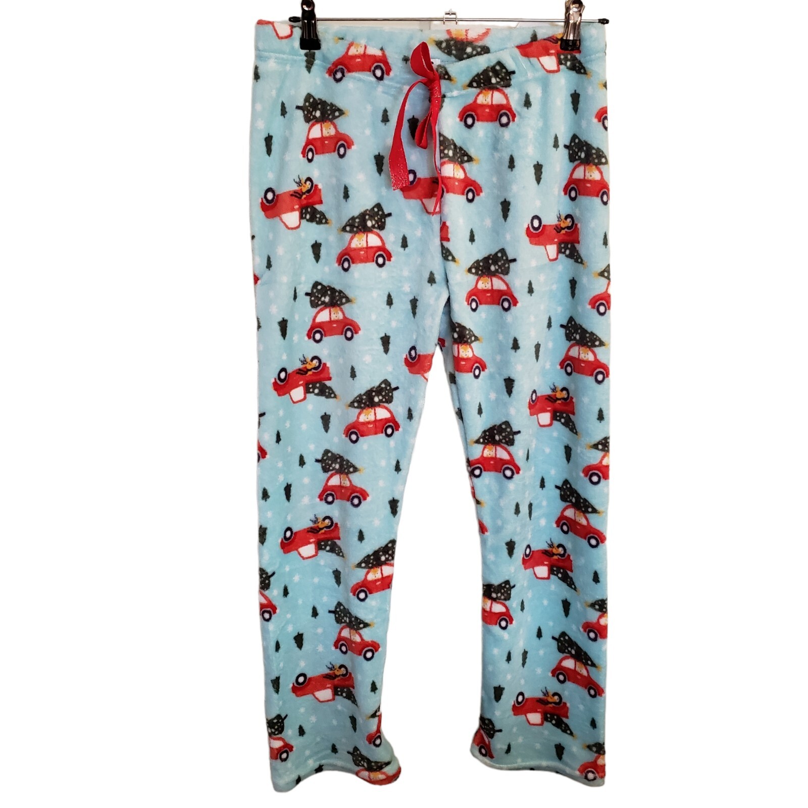 NYC Underground Printed Winter Plush Lounge Pajama Pants Medium Straight Leg