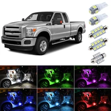 For 1999-2016 Ford F250 F350 Super Duty White LED Light Interior Package Kit